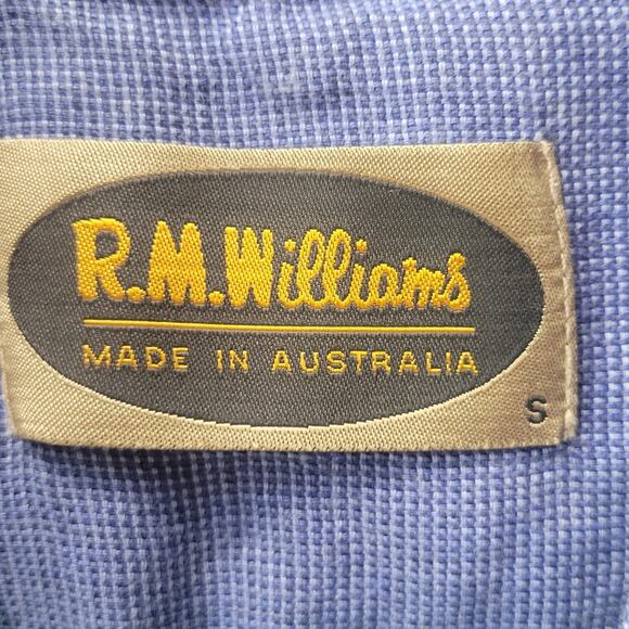 R.M Williams Linen Short Sleeve Shirt Blue Size Small - Picture 3 of 6